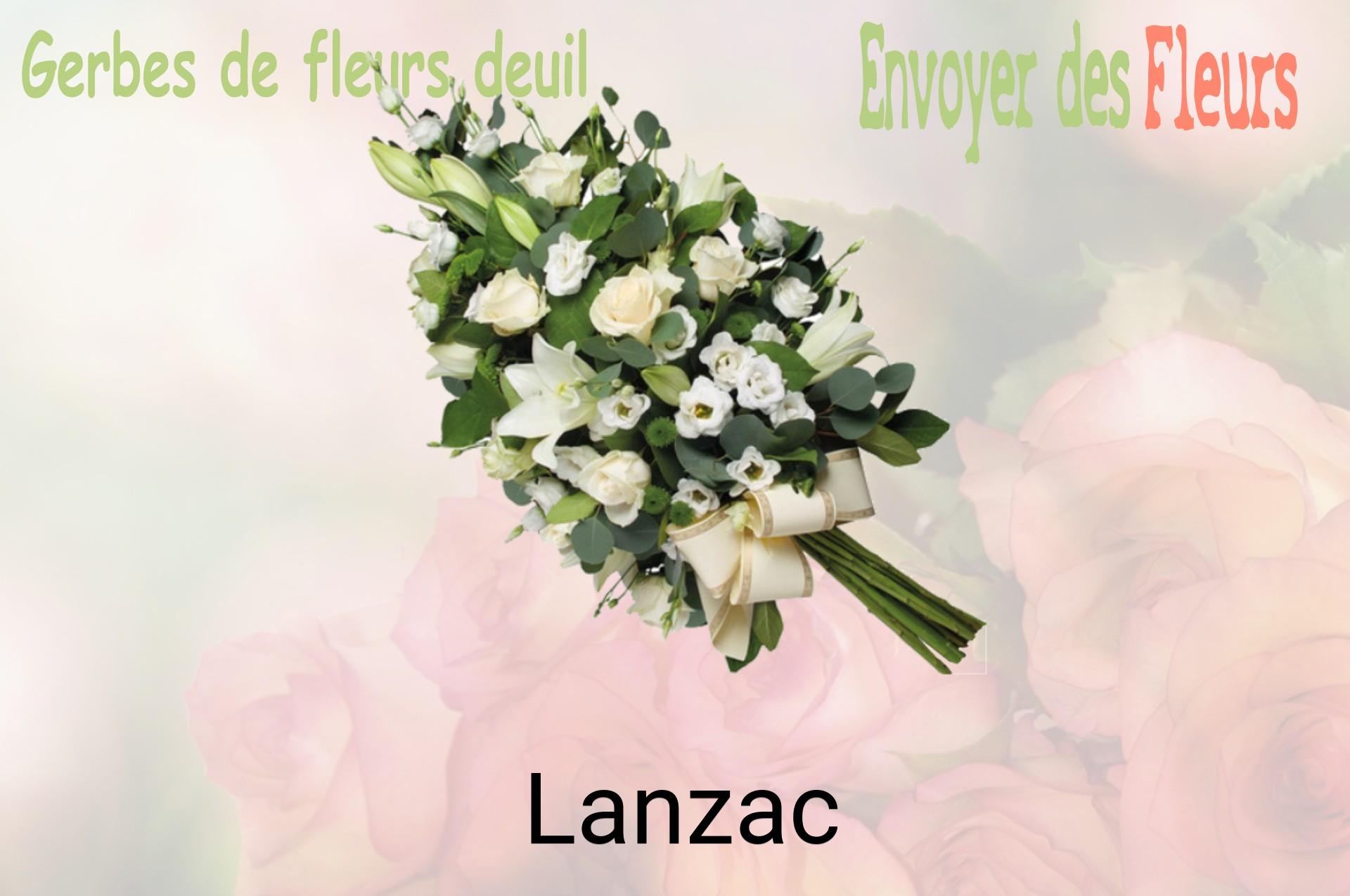 Gerbe de fleurs de deuil livrée à Lanzac